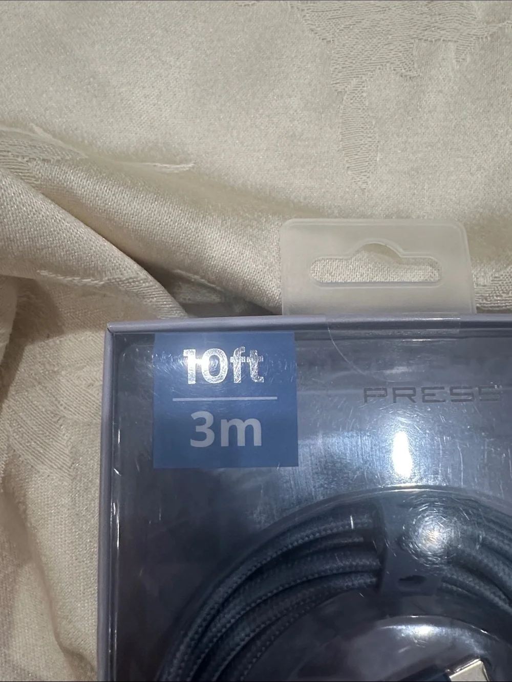 NWT USB-C 3m 60W Braided Charging Cable - Blue/Gray - ultra fast cable